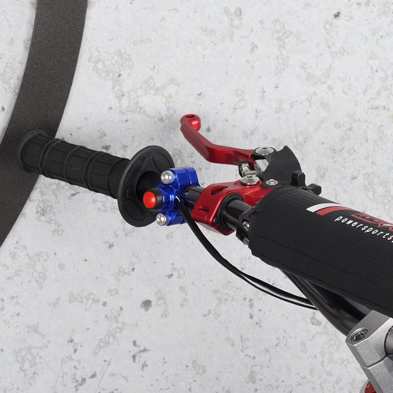 RUTU CNC Universal Motorcycle Engine Stop Start Kill Switch Button with Mounting Backplate for KLX450 KLX250 KLX110 CR125 CRF250 CRF450 XR250 ATV,Dirt Pit Bike,Scooter,Quad - Blue - Image 5